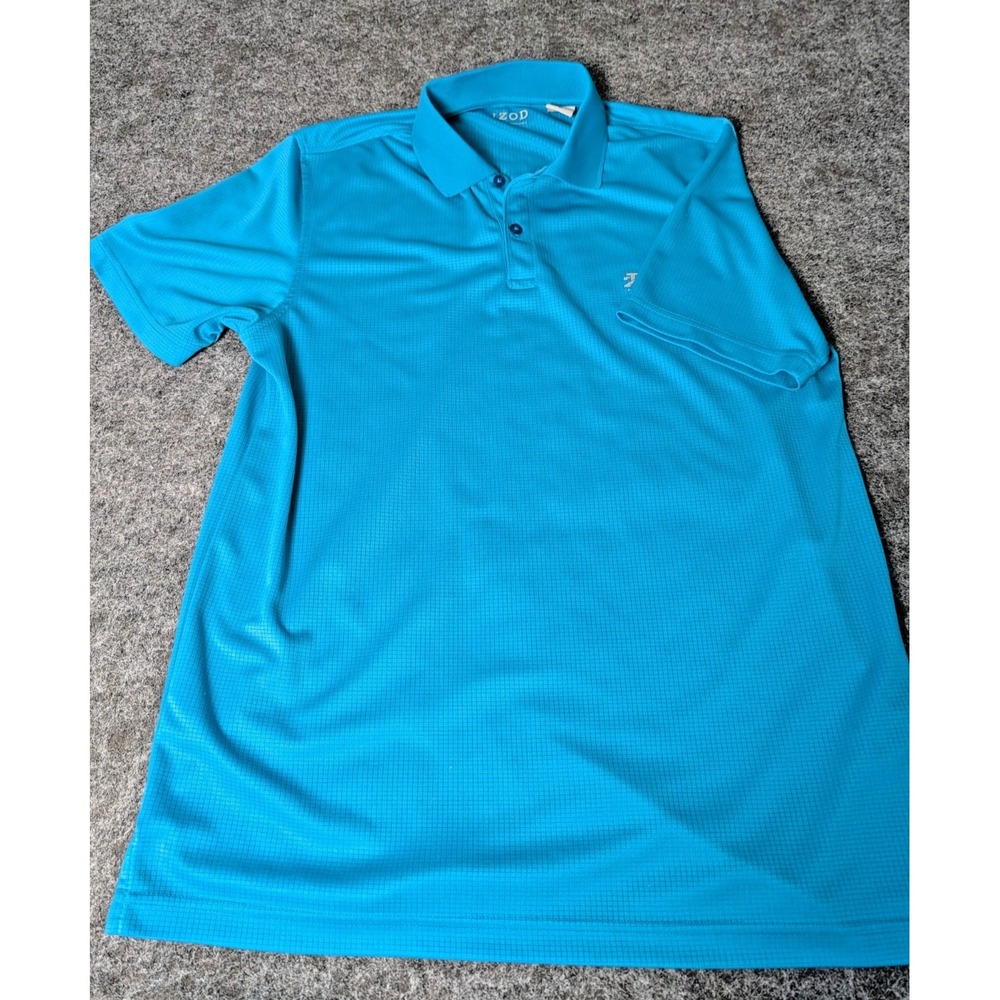 IZOD Men's Polo Shirt Medium Teal Short Sleeve